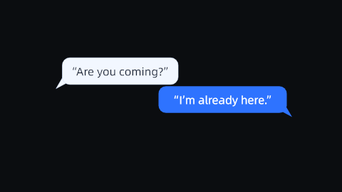 Generate a dialogue in one sentence.